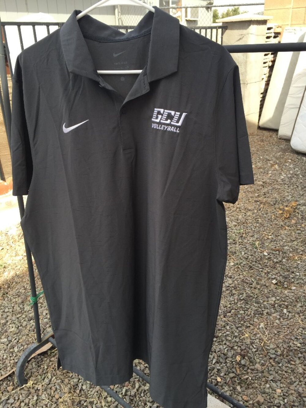 GCU Lopes Volleyball Nike Dri-FIT Polo - Men's L - Charcoal Grey - Team Issued